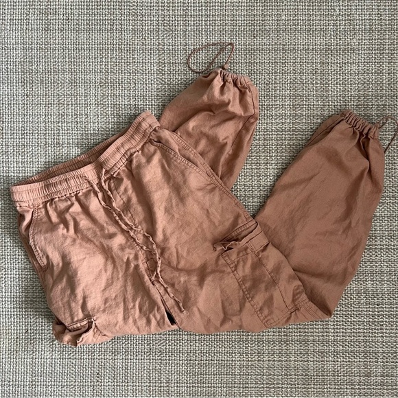 Love Tree Pants - Love Tree Mauve/Tan Cargo Harem Drawstring Pants
